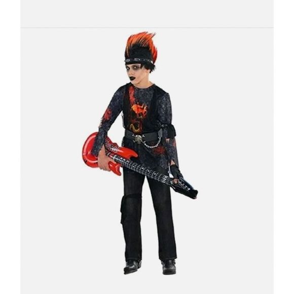 NEW ROCK ZOMBIE BOYS HALLOWEEN COSTUME SIZE MEDIUM 8/10 - Picture 1 of 5
